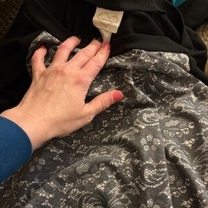 Self Esteem Black and Gray Lace Top